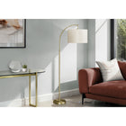 Monarch Specialties 65" H Contemporary Floor Lamp - Brass Metal / Ivory / Cream Shade-Holds up to a 100W bulb (not included), this decorative lighting piece includes a convenient on/off foot switch for easy operation and versatility, creating the right ambiance to illuminate a living room, bedroom, or office