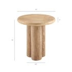 Modway Tori 20" Indoor/Outdoor Round Side Table - Travertine-Faux Wood Finish