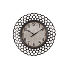 Monarch Specialties Clocks 16" Round Wall Clock - Dark Green -A trendy and eye-catching 16" round wall clock with a sleek dark brown plastic frame with circular cut-outs adds a modern touch to any room