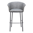 Zuo Garston Barstool - Grey-Plush and durable faux leather fabric