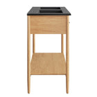 Modway Zaire 48" Double Sink Bathroom Vanity - Natural/Black-Double Sink Ceramic Basin