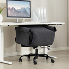 HOMCOM Executive Reclining Office Chair with Footrest and Folding Back - Dark Grey-Colour: Dark Grey