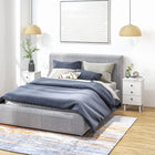 HOMCOM Night Stands with Round Handles for Bedroom - White - Set of 2-Non-slip foot pads gently protect the floor