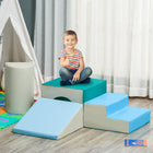 Qaba Toddlers Foam 4-Piece Play Set - Multicolor-Soft PU leather for easy cleaning 