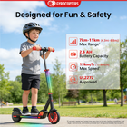 Gyrocopters Flash KidZ Electric Scooter for Kids - Speed 19 kmph - Range 11 km - LED Lights - Red-Features bright LED lights with five selectable colours to make every ride unique and visible