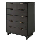 Manhattan Comfort Granville 37.8" Modern Tall Dresser - Dark Grey-Recommended for up to 35 inch TV.