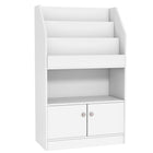 Qaba Toy Storage Organizer, Kids Bookshelf for Bedroom, Nursery - White-Large storage space for toys, books, and collectibles
