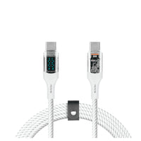 LOGiiX Piston Connect Crystal 3M 100W - White-Transparent 3m 100W USB Type-C® cable with digital display