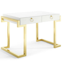 Modway Ring 47" Office Desk - Gold White-Vintage Writing Desk
