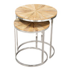Zuo Bari Nesting Table - Natural - Set of 2-Mango Wood round shape tabletop