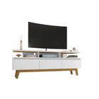 Manhattan Comfort Yonkers 70.86" Mid-Century Modern TV Stand - White-Home Assembly Required. All Hardware Included