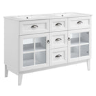Modway Isle 48" Double Bathroom Vanity Cabinet - White-Contemporary Coastal Style