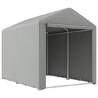 Outsunny 5.2' x 7.2' Portable Shed - Light Grey-Can accommodate 3 bikes, a motorbike or gardening tools with ease
