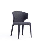 Manhattan Comfort Conrad 20.47" Mid-Century Modern Woven Tweed Upholstered Dining Chair - Black - Set of 2-Standard 4-Leg Base