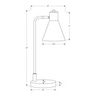 Monarch Specialties 17" H Contemporary Table Lamp - Black Metal / Silver Metal-With a 2 year limited warranty against any defects, this accent lamp promises durability and satisfaction, ensuring that it remains a reliable source of illumination for years to come