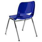 Flash Furniture HERCULES Ergonomic Shell Stack Chair with Chrome Frame - Navy - 5 Pack-Recommended for Middle School, High School and Adult Education Centers