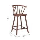 Zuo Stenger Counter Stool - Walnut - Set of 2-7