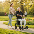 HOMCOM Foldable Rollator Walker with Seat - Green-Padded seat and backrest offer great comfort whenever you need to rest 