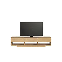 Nexera Rustik 72" TV Stand With 3-Drawers - Golden Maple-3 storage drawers on metal slides