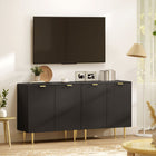 HOMCOM 31.5" L Sideboard Buffet Cabinet - Black-Elevated metal legs facilitate easy cleaning