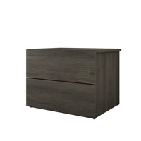 Nexera James Nightstand With 2-Drawers - Bark Grey-2 convenient storage drawers on solid metal slides