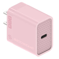 Scosche PowerVolt 20W Power Delivery USB-C Fast Charger & 6' USB-C Braided Cable - Pink-20W USB-C Power Delivery charger offers fast charging