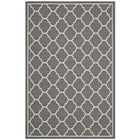 Modway Avena Moroccan Quatrefoil Trellis Indoor/Outdoor Area Rug - 8 ft W x 10 ft L - Grey/Beige-Moroccan Quatrefoil Trellis Area Rug