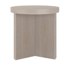 Hudson&Canal Holm 22"W Round Side Table - Alder White-Tabletop features a weight capacity of 50 lbs