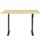 Ezywork Manual 55" Long Height Adjustable Standing Desk - 55" x 24" - Black Frame / Bright Wood Table Top-Whole piece table top 55" x 24" (140cm x 60cm) 