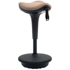 HOMCOM Swivel Standing Backless Wobble Stool Chair with Rocking Motion - Brown-Wobble design encourages continuous balance, enhancing core strength,