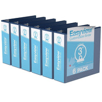 Davis Group Easyview Premium Binder - Round Ring - Customizable - 3" - Royal Blue - 6 Pack-3 Ring Binder