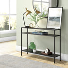 Hudson&Canal Ricardo 42"W Console Table with Metal Shelves - Blackened Bronze-Features easy assembly
