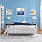 Modway Estate King Bed - White-Sturdy Powder Coated Steel Frame