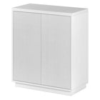 Hudson&Canal Alston 28"W Accent Cabinet - White-Top weight capacity is 45 lbs, middle shelf can support 25 lbs, while lower shelf hold 35 lbs
