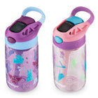 Contigo Kids Aubrey Leak-Proof Water Bottles - 14 oz (414 mL) - Orchid Bunnicorn & Strawberry Cream - 2 Pack-Fun meets function: The innovative AUTOSPOUT design features a sturdy silicone straw that flips up with the touch of a button and folds back inside to stay protected when not in use
