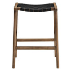 Modway Saoirse Faux Leather Wood Counter Stool - Walnut Black - Set of 2-8