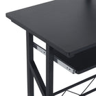 HOMCOM 35.4" Computer Desk with Keyboard Tray - Black-Small upper shelf can be placed either on the left and right as you require