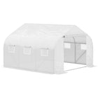 Outsunny Portable Walk-In Tunnel Greenhouse - 11.5' x 10' x 6.6'- Galvanized steel tube frame offers greenhouse large stability and support  