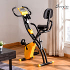 Soozier 3 in 1 Folding Exercise Bike w/ 8-Level Magnetic Resistance - Yellow-3-in-1 design, upright, relaxed, or recumbent positions 