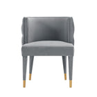 Manhattan Comfort Maya 24.02" Modern Velvet Upholstered Dining Chair - Grey-Modern Dining Chair for Dining Room and Task Chair Usage