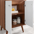 Modway Transmit 24" Bathroom Vanity - Walnut/White-Particleboard and Walnut Grain Veneer