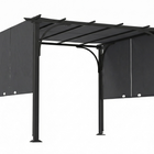 Outsunny 10 ft W x 10 ft L Retractable Pergola - UPF50+ Outdoor Pergola Gazebo-10' x 10' pergola with sliding canopy creates a spacious and comfortable space