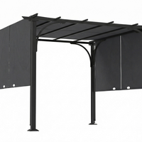 Outsunny 10 ft W x 10 ft L Retractable Pergola - UPF50+ Outdoor Pergola Gazebo-10' x 10' pergola with sliding canopy creates a spacious and comfortable space