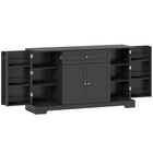 HOMCOM 55" Modern Sideboard Buffet Cabinet with Drawer & Side Storage Racks - Black-A spacious top, a large drawer and three cabinets, keeping your dining essentials organised