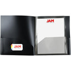 JAM Paper Heavy Duty Plastic Multi-Pocket Folders - 10 Pocket Organizer - Black - 2 Pack-Size: 9 1/2 x 11 5/8 inches | Easily fits 8.5" x 11" documents