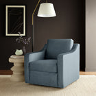Modway Liora Performance Velvet Armchair - Cadet Blue-Curved Armrests