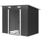 Outsunny Outdoor Garden Shed with Lockable Doors - 80" x 51" - Black-Heavy-duty frame with reinforced walls and rust-resistant coating
