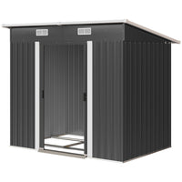 Outsunny Outdoor Garden Shed with Lockable Doors - 80" x 51" - Black-Heavy-duty frame with reinforced walls and rust-resistant coating
