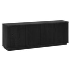 Hudson&Canal Easton TV Stand for TV's up to 75" - Black Grain-Features four doors with enclosed cabinets and 4 shelves for ample storage