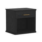 Manhattan Comfort Clifford Traditional 1-Drawer Nightstand - Black-Rounded Edges: Soft contours add visual appeal and a smooth, finished look